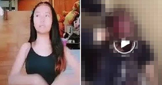 범죄 영상 정지화면. 첫 장면은 한 소녀가 춤을 추는 모습으로 시작된다. 유튜브 캡처