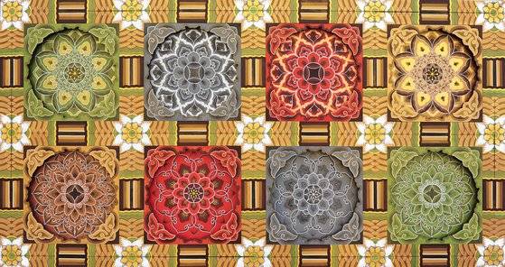 단청은 인테리어나 아트 퍼니처에 응용할 수 있다. 사진은 김도래 대표가 단청 문양을 활용해 만든 탁자 '천상의 세계'로, 극락에 있는 꽃들을 표현했다.