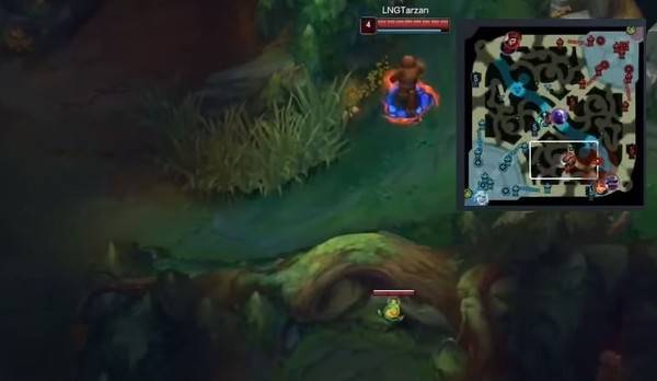 사진=LPL ENGLISH 공식 유튜브 채널, 타잔의 와드 하나