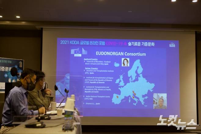 2021 KODA 글로벌 온라인 포럼에서 스페인의 마티 마냐릭이 발표를 진행하고 있다.
