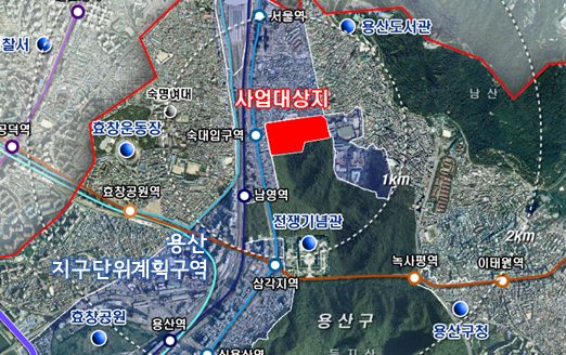 주한 미국대사관이 이전 예정인 용산공원 부지. 서울시 제공