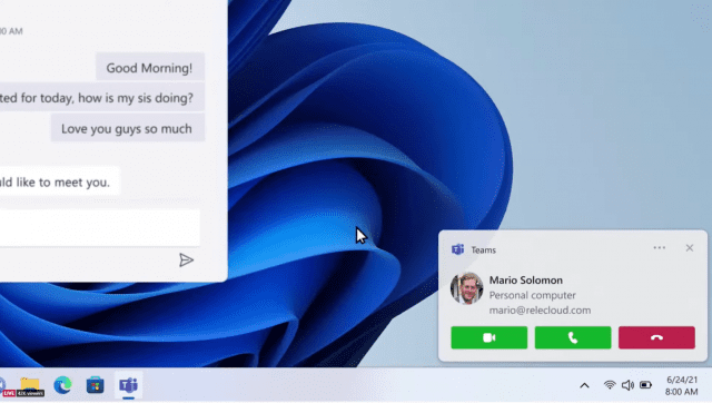 팀즈가 시스템 내 메시징 앱 역할을 맡게 됐다.(이미지=마이크로소프트)