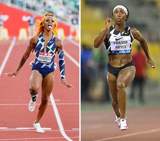 샤캐리 리처드슨(左), 셸리 앤 프레이저-프라이스(右)
