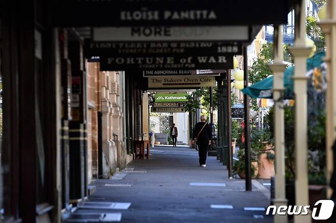 2주간 봉쇄에 돌입한 호주 시드니의 텅 빈 거리. © AFP=뉴스1