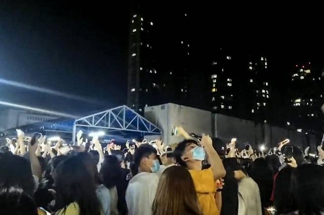 집단행동에 나선 중국 대학생들. SCMP 캡처