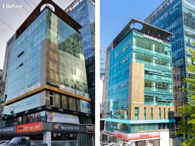 올해 5월 문을 연 서울 강남구 ‘스파크플러스 역삼3호점’을 공유오피스로 리모델링하기 전후의 모습. 스파크플러스 제공