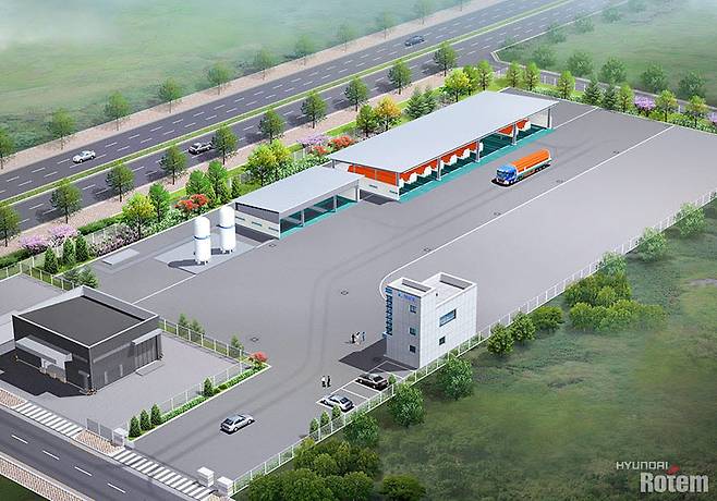 현대로템이 구축한 하이넷 당진 수소출하센터 조감도