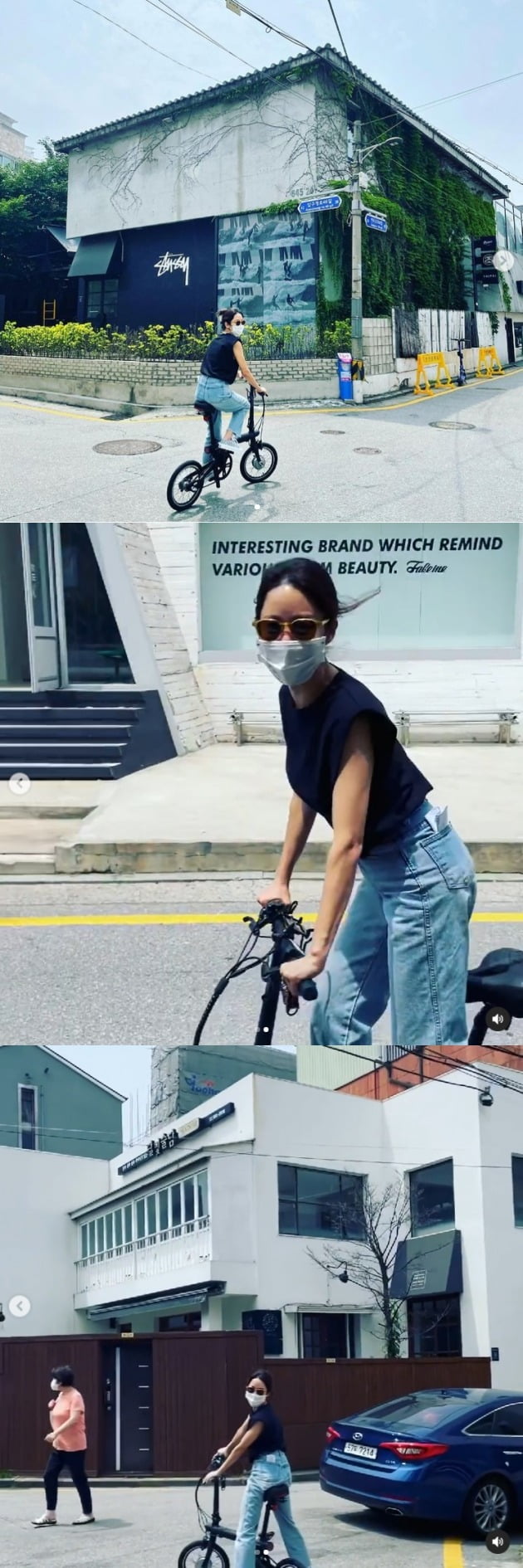 Actor Jeon Hye-bin shares a joyful moment of everyday lifeJeon Hye-bin posted on her Instagram page on Thursday: Its raining and its clunky.Jeon Hye-bin in the picture and video posted together is riding a bicycle on the streets of Apgujeong.She looks excited as she runs the streets with her bicycle in a comfortable T-shirt and jeans.Jeon Hye-bin is currently appearing on KBS2 weekend Drama OK Photon; in 2019, she married a two-year-old Dentist.