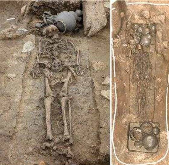 경주 탑동유적 목곽묘 2호에서 출토된 180cm 인골 사진 및 3D스캐닝 사진 [사진 한국문화재재단]