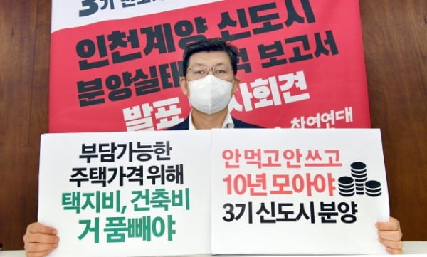 참여연대는 16일 온라인 기자회견을 열어 인천계양 신도시 분양실태 분석 결과를 발표했다. 김남근 변호사, 참여연대 정책위원이 높은 사전분양가격의 문제점을 발언하고 있다. 김영우 기자