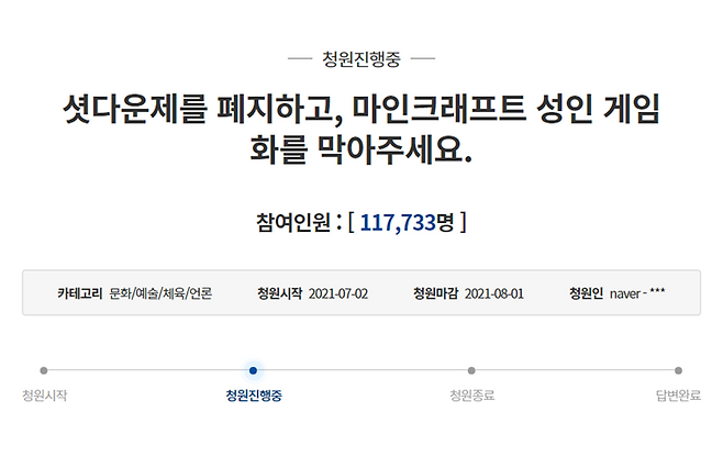 출처=청와대 홈페이지 국민청원 게시판 캡처