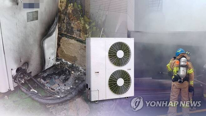 폭염에 '열 받은' 에어컨·선풍기 화재 주의보(CG) [연합뉴스TV 제공]