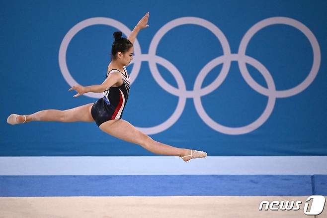 이윤서는 2020 도쿄 올림픽 여자 기계체조 개인종합 결선에서 21위에 올랐다. © AFP=뉴스1