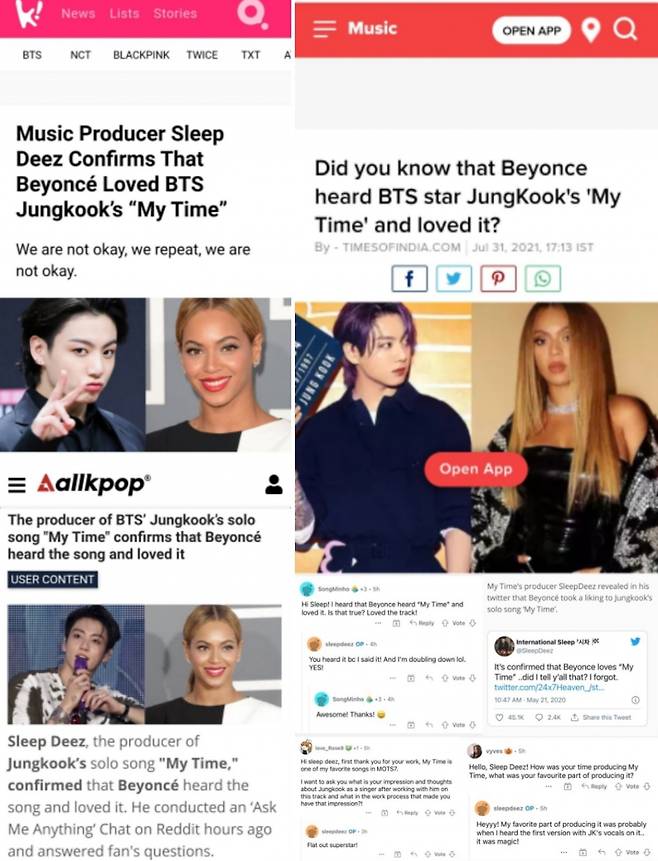 "비욘세도 방탄소년단 정국 '시차' 너무 좋아해..JK 보컬은 정말 마법" 프로듀서 슬립 디즈 극찬