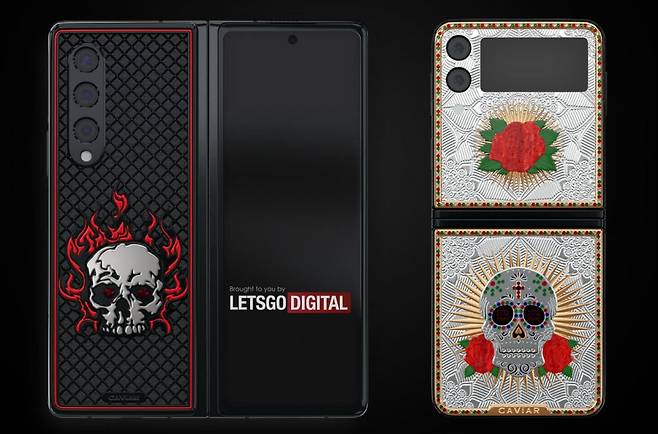 (좌) 갤럭시Z폴드3 에디션, (우) 갤럭시Z플립3 에디션 [렛츠고디지털 캡처]