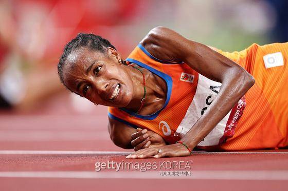 7일(한국시간) 치러진 10000m 결선을 마친 시판 하산(네덜란드). 사진=게티이미지