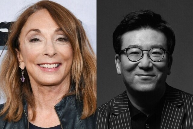 Hollywood producer Lynda Obst, left, and South Korean filmmaker Yoon Je-kyoon (provided by CJ ENM)