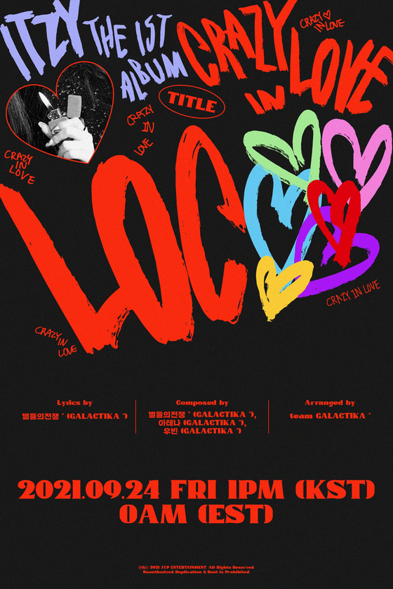 The teaser poster for ITZY's ″Crazy In Love″ [JYP ENTERTAINMENT]