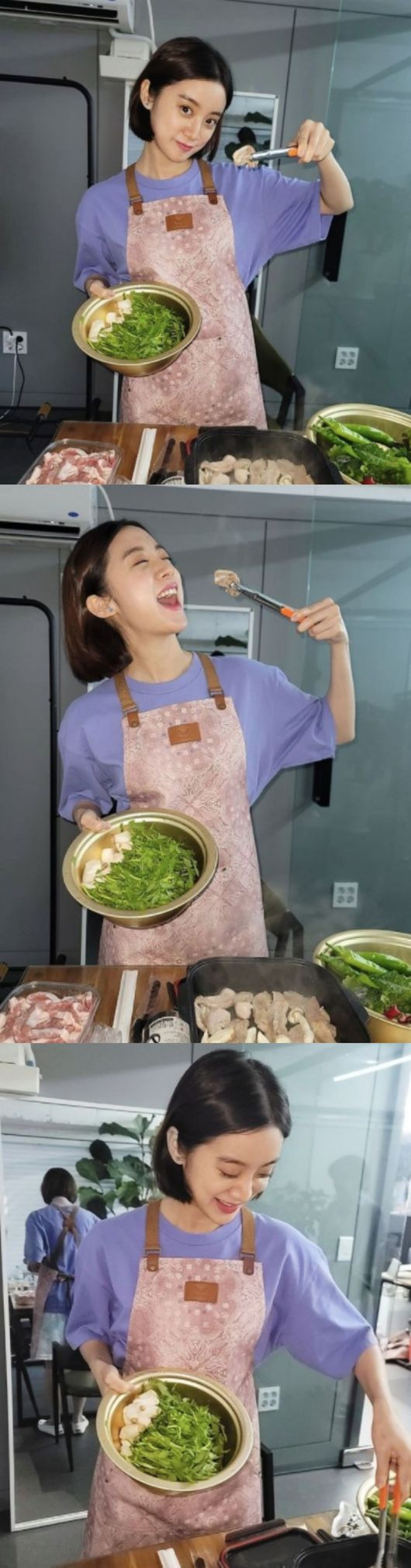 Hyeolim, from Wonder Girls, showed off her cooking skills during her honeymoon.Hyeolim wrote on social media on Friday: Dinner time! Have a great weekend! #Gabrisal #pinkapron #housewife Nine stagesI posted the photos with the article.The photo shows Hyeolim preparing dinner.Hyeolims appearance, which is prepared to bake meat with aprons and straws, made him guess the skill of cooking.Hyeolim is a singer who made his debut in 2010 joining Wonder Girls; he married Shin Min-chul, a former Taekwondo player, in July last year.Hyeolim SNS.