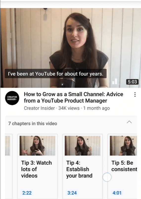 유튜브 챕터 미리보기 (출처= 유튜브 블로그)