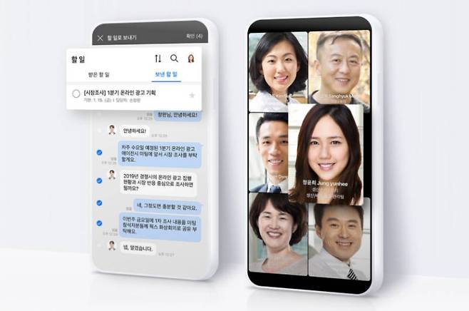 일반 메신저보다 뛰어난 업무용 화상회의 기능도 제공된다. 출처=네이버클라우드