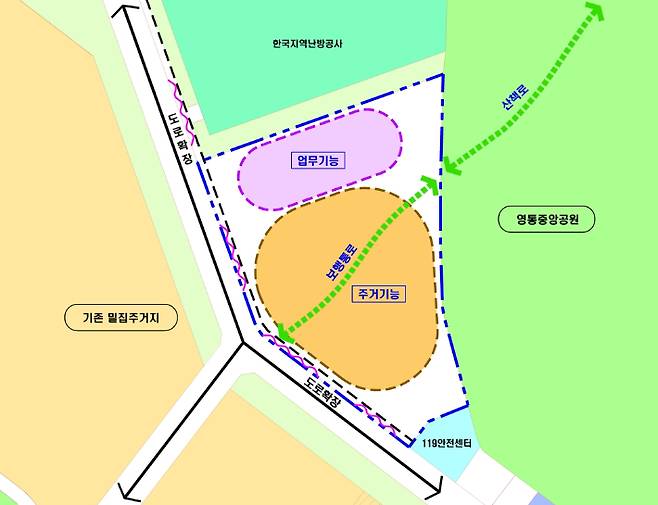 수원 영통 의료시설용지 개발구상도. 수원시청 제공