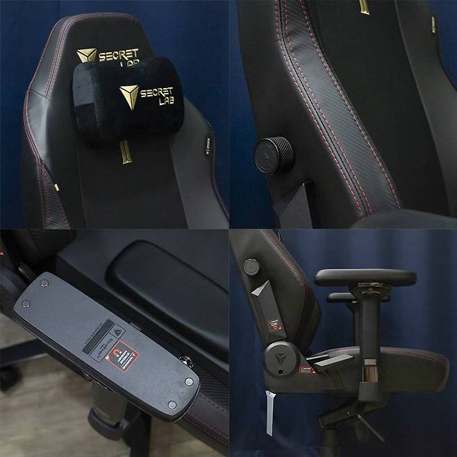 자석 부착식 메모리 폼 필로우나 4방향 L-ADAPT 요추 보호대, 풀메탈 4D 암레스트 등 프리미엄 제품 다운 기능이 포함돼있다. 출처=IT동아