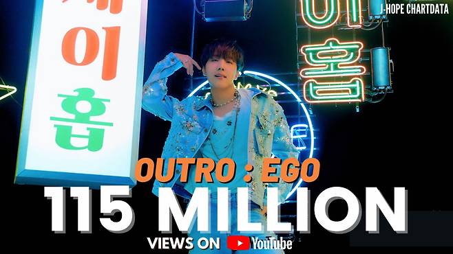 방탄소년단 제이홉 솔로곡 'Outro: Ego' 뮤직비디오 1억 1500만 뷰 돌파..거침 없는 정호석