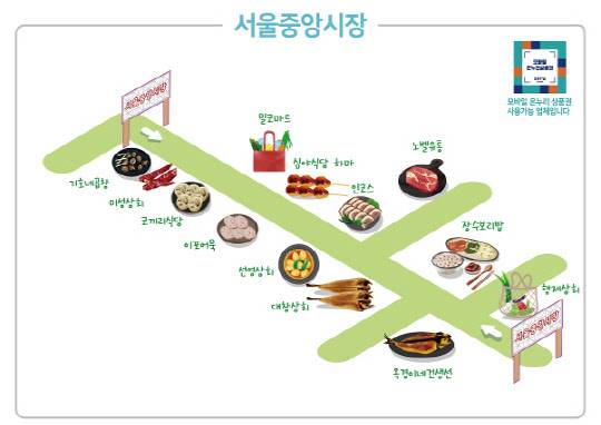 서울중앙시장 주변 지도. 한국간편결제진흥원 제공