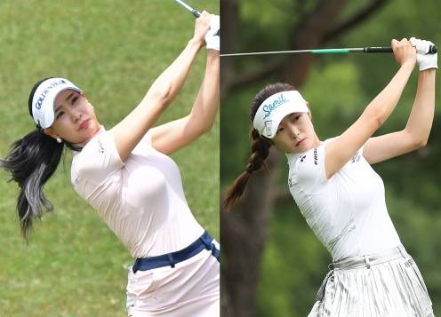 2021년 한국여자프로골프(KLPGA) 투어 '제10회 KG·이데일리 레이디스 오픈'에 출전하는 유현주, 안소현 프로. 사진제공=KLPGA