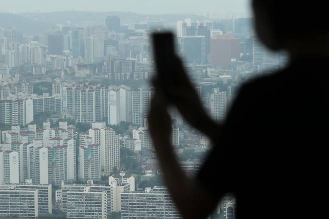 서울 영등포구 63스퀘어에서 바라본 서울 시내 아파트 단지 [연합]