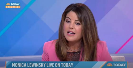 7일(현지시간) 미국 NBC 방송과 인터뷰 중인 모니카 르윈스키. [자료 NBC방송 유튜브 캡처]