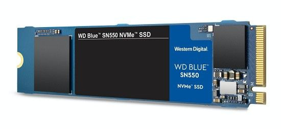 NVMe 인터페이스를 적용한 WD 블루 SN550 NVMe SSD. (사진=웨스턴디지털)