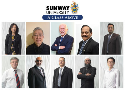 First row (L-R) Prof Chia, Prof Teo, Prof Poppema, Prof Agamutu, Prof Dr Adarsh; Second row (L-R) Prof Edward, Prof Pervaiz, Prof Kheireddine, Prof Saidur, Prof Yau