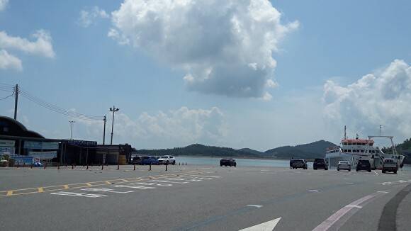 암태도에서 유일하게 운영되는 남강선착장 [사진=서해해경청]