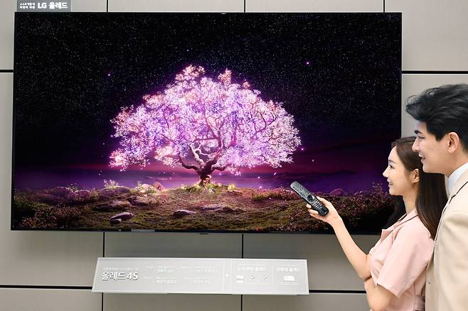 LG전자가 지난 6월 선보인 83인치 OLED TV. /LG전자 제공