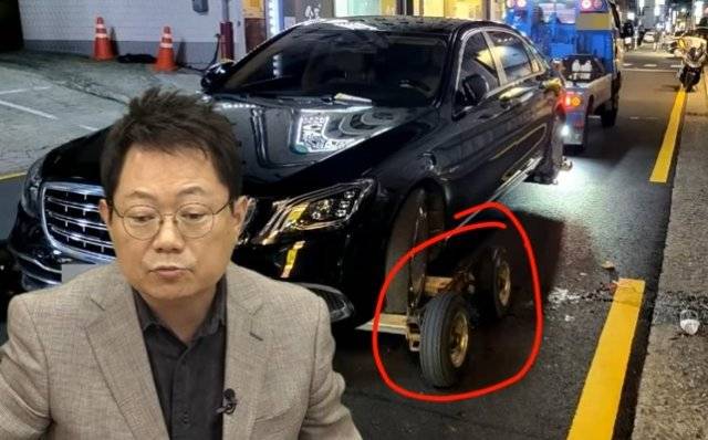 여성의 발이 끼인 견인차의 차량 이동 보조장치 바퀴. 한문철TV