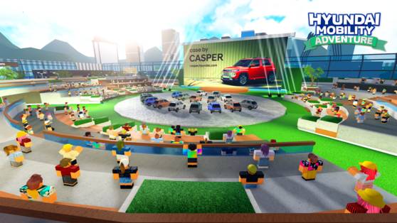 An advertisement board for Hyundai Motor's Casper inside the Roblox metaverse. [HYUNDAI MOTOR]