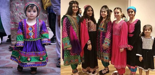 ‘#DoNotTouchMyClothes’(내 옷에 손 대지마) 캠페인에 참여한 아프간인들. 사회관계망서비스(SNS) 갈무리