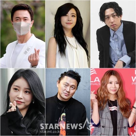 김정민(왼쪽위부터 시계방향), 심은진, 슬리피, 제아, 양동근, 소연 /사진=스타뉴스