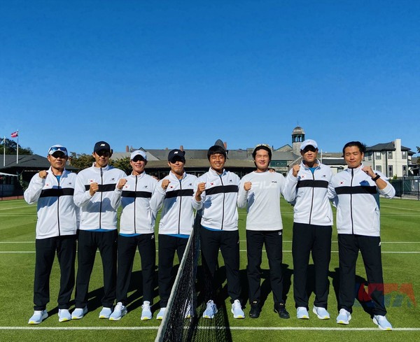 사진= 데이비스컵에 출전한 한국 테니스대표 선수단, 대한테니스협회