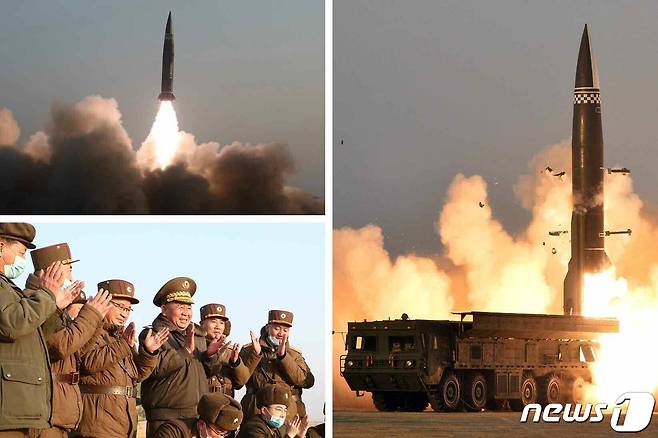 (평양 노동신문=뉴스1) = 북한은 지난 3월25일 발사한 단거리 탄도 미사일 추정 발사체에 대해 같은 달 26일 '신형전술유도탄'이라고 밝혔다. 노동당 기관지 노동신문은 이날 2면에 발사체의 사진을 공개했다. 신문은 이 발사체가 "탄두 중량이 2.5t으로 개량된 무기체계＂라며 ＂동해상 600km 수역에 설정된 목표를 정확히 타격했다＂라고 주장했다. 김정은 당 총비서는 참관하지 않았으며 리병철 당 중앙군사위 부위원장 겸 당 비서가 이번 시험 발사를 지도했다고 전했다. [국내에서만 사용가능. 재배포 금지. DB 금지. For Use Only in the Republic of Korea. Redistribution Prohibited] rodongphoto@news1.kr