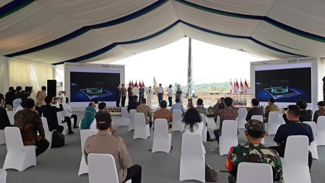 현대차그룹과 LG에너지솔루션의 인도네시아 배터리셀 합작공장 착공식이 15일 오전 서부자바 카라왕 산업단지에서 열리고 있다. 연합뉴스
