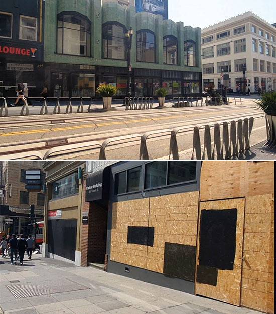 샌프란시스코의 명동이라고 할 수 있는 ‘유니언스퀘어’ 상권은 넘쳐나는 공실로 몸살을 앓는다. <나건웅 기자>