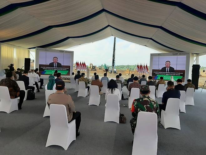 현대차그룹·LG에너지솔루션 인도네시아 배터리셀 합작공장 착공식 [촬영=성혜미]