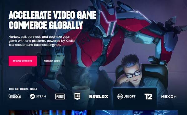 엑솔라(Xsolla) 홈페이지.