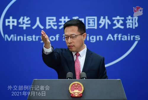 자오리젠 중국 외교부 대변인 <자료사진> © 뉴스1