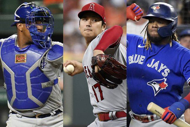 MVP 3파전을 펼치는 페레즈, 오타니, 게레로 주니어. ⓒ AP=뉴시스