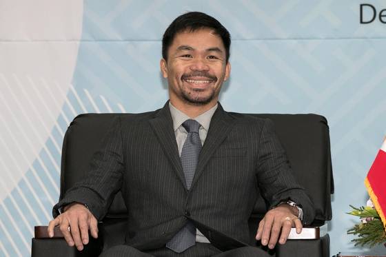 매니 파퀴아오 필리핀 상원의원이 26일 오후 서울 중구 서울시청에서 열린 서울시글로벌대사 위촉식에 참석해 미소 짓고 있다. 2017.12.26/뉴스1