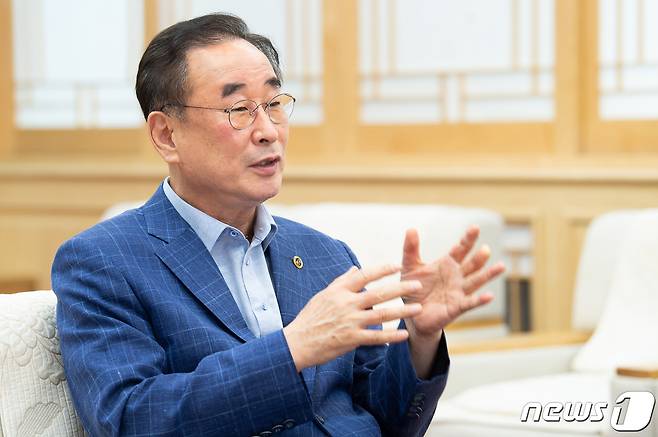 장세용 구미시장이 20일 뉴스1과 인터뷰를 하고 있다. (구미시 제공) 2021.9.20/뉴스1 © News1 정우용 기자